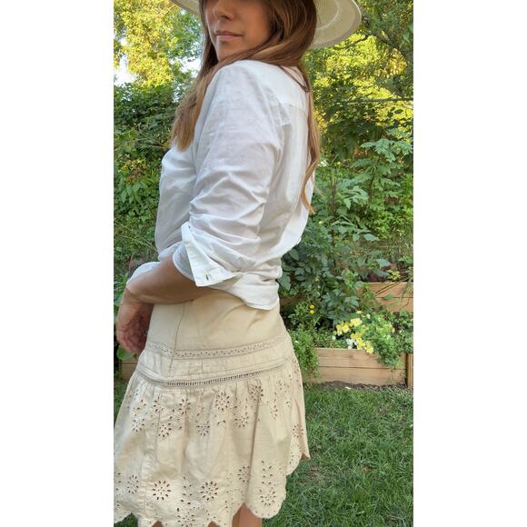 90s Pintuck Embroidered Cotton Blouse - Picture 8 of 8